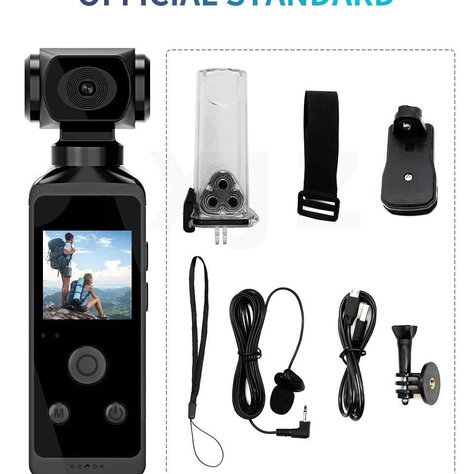 Ultra HD Pocket Action Camera - 270° Rotatable Vlog Wifi Mini Sports Cam Waterproof Case Helmet Travel Bicycle Driver Recorder